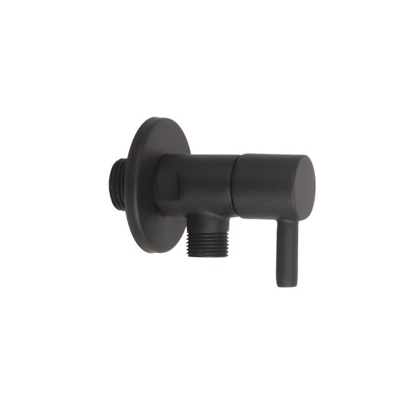 LLAVE DE REGULACIÓN REDONDA 1/2 - 3/8 NEGRA MATE