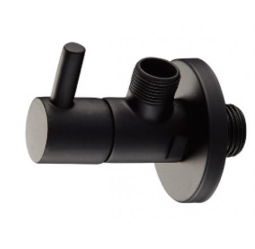 LLAVE DE REGULACIÓN REDONDA 1/2 - 3/8 NEGRA MATE